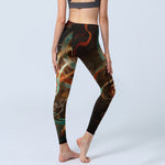 Buddha Stones Colorful Fairy Lute Ribbon Flower Circle Pattern Print Gym Leggings Women's Yoga Pants