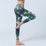Buddha Stones Symmetrical Om Symbol Flower Pattern Print Gym Leggings Women's Yoga Pants