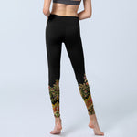 Buddha Stones Delicate Warm Tones Flower Leaf Pattern Print Gym Leggings Women's Yoga Pants