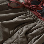 Buddha Stones Plain Color Blocking Cotton Polyester Thick Women's Pants With Pockets