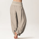 Buddha Stones Pure Cotton Brightly Colored Fruit Branches Pattern Women's Elastic Waist Harem Pants