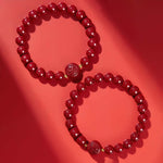 Buddha Stones Chinese Zodiac Year Of The Horse Carved Cinnabar Peaceful Blessing Bracelet