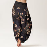 Buddha Stones Pure Cotton Cherry Blossom Women's Elastic Waist Harem Pants