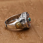 Buddha Stones Copper Bagua Copper Coins Wealth Rotatable Adjustable Ring