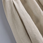 Buddha Stones Plain Drawstring Tapered Ankle-Length Men's Cotton Linen Pants With Pockets