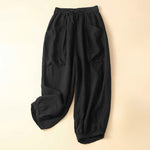 Buddha Stones Commute Women's Plain Harem Capri Pants With Pockets