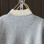 Buddha Stones Simple Plain V-Neck Buttons Down Design Women's Cotton Long Sleeve Jacket