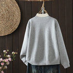 Buddha Stones Simple Plain V-Neck Buttons Down Design Women's Cotton Long Sleeve Jacket