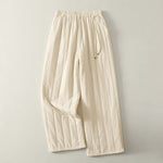 Buddha Stones Plain Cotton Polyester Thick Women's Pants With Pockets