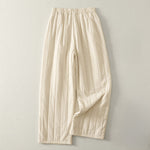 Buddha Stones Plain Cotton Polyester Thick Women's Pants With Pockets