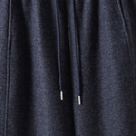 Buddha Stones Plain Cotton Lace-Up Design Thick Women's Pants With Pockets