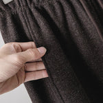 Buddha Stones Plain Cotton Lace-Up Design Thick Women's Pants With Pockets