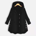 Buddha Stones Fall Wheat Ear Pattern Mid-length Design Women's Long Sleeve Hooded Coat With Pockets