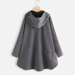 Buddha Stones Fall Wheat Ear Pattern Mid-length Design Women's Long Sleeve Hooded Coat With Pockets