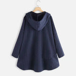 Buddha Stones Fall Wheat Ear Pattern Mid-length Design Women's Long Sleeve Hooded Coat With Pockets
