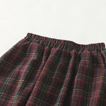 Buddha Stones Spring Fall Women's Plaid Pattern Cotton Skirt With Pockets