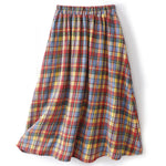 Buddha Stones Fall Winter Women's Plaid Pattern Cotton Skirt With Pockets