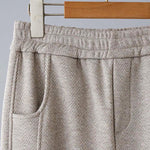 Buddha Stones Plain Color Blocking Cotton Thick Casual Women's Pants With Pockets
