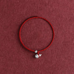 Buddha Stones 925 Sterling Silver Gourd Lucky Fortune Charm String Connection Bracelet