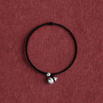 Buddha Stones 925 Sterling Silver Gourd Lucky Fortune Charm String Connection Bracelet