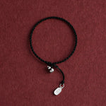 Buddha Stones 925 Sterling Silver Gourd Lucky Fortune Charm String Connection Bracelet