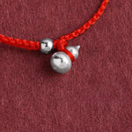 Buddha Stones 925 Sterling Silver Gourd Lucky Fortune Charm String Connection Bracelet