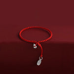 Buddha Stones 925 Sterling Silver Gourd Lucky Fortune Charm String Connection Bracelet