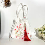 Buddha Stones Suzhou Embroidery Lotus Deer Epiphyllum Peony Rabbit Cotton Linen Tote Crossbody Bag Shoulder Bag Handbag