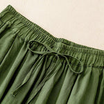 Buddha Stones Summer Elastic Waist Women's Capri Cropped Harem Pants With Pockets