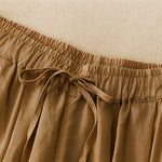 Buddha Stones Summer Elastic Waist Women's Capri Cropped Harem Pants With Pockets