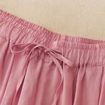 Buddha Stones Summer Elastic Waist Women's Capri Cropped Harem Pants With Pockets