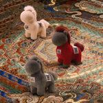 Buddha Stones Year Of The Horse Embroidered Saddle Pad Plush Doll Home Decoration
