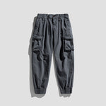 Buddha Stones Summer Cotton Elastic Cuffs Tapered Men's Pants With Pockets