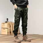 Buddha Stones Summer Cotton Elastic Cuffs Tapered Men's Pants With Pockets