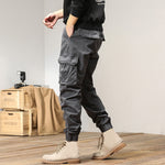 Buddha Stones Summer Cotton Elastic Cuffs Tapered Men's Pants With Pockets
