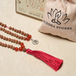 Buddha Stones Tibetan 108 Beads Bodhi Seed Om Symbol Charm Tassel Wealth Auspiciousness Mala