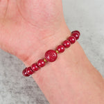 Buddha Stones Chinese Zodiac Year Of The Horse Carved Cinnabar Peaceful Blessing Bracelet