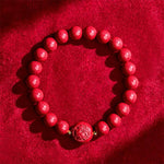Buddha Stones Chinese Zodiac Year Of The Horse Carved Cinnabar Peaceful Blessing Bracelet
