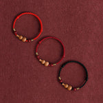 Buddha Stones Gourd Peach Wood Rope Adjustable Wealth Luck Bracelet