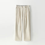 Buddha Stones Fall Solid Drawstring Zipper Men's Linen Wide Leg Pants With Pockets