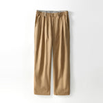 Buddha Stones Fall Solid Drawstring Zipper Men's Linen Wide Leg Pants With Pockets