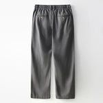 Buddha Stones Fall Solid Drawstring Zipper Men's Linen Wide Leg Pants With Pockets
