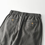 Buddha Stones Fall Solid Drawstring Zipper Men's Linen Wide Leg Pants With Pockets