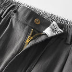 Buddha Stones Fall Solid Drawstring Zipper Men's Linen Wide Leg Pants With Pockets