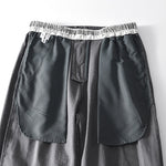 Buddha Stones Fall Solid Drawstring Zipper Men's Linen Wide Leg Pants With Pockets