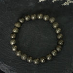 Buddha Stones Pyrite Round Beads Confidence Abundance Bracelet