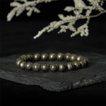 Buddha Stones Pyrite Round Beads Confidence Abundance Bracelet