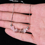 Buddha Stones Black Obsidian Smoky Quartz Garnet Aquamarine Strawberry Quartz Pink Crystal Strength Necklace Pendant
