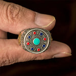 Buddha Stones Copper Bagua Copper Coins Wealth Rotatable Adjustable Ring