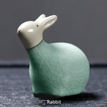 Buddha Stones Chinese Zodiac Ceramic Tea Pet Home Decoration